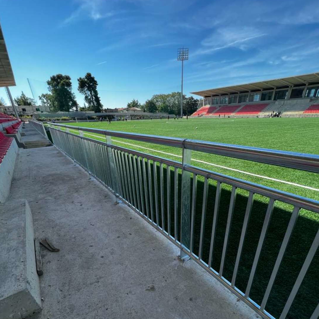Crowd control fence system executed